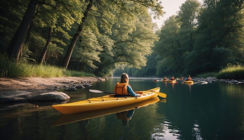 A river with kayaking facilities and infrastructure for women's kayaking event